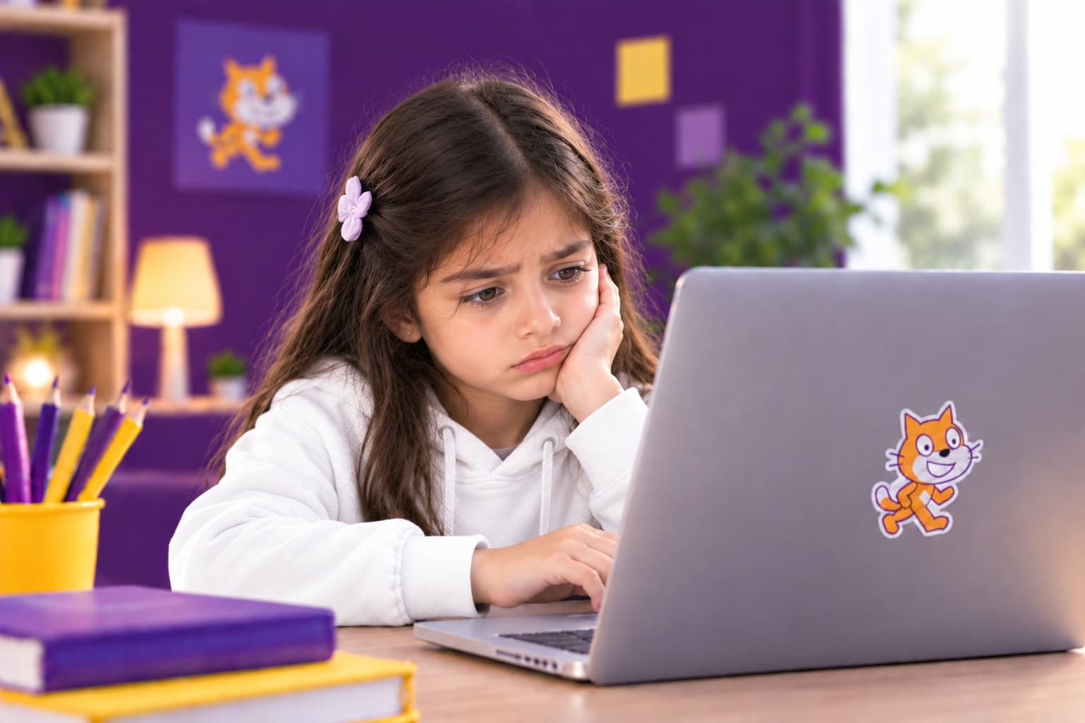 Child using a screen, ready to create instead of only consume